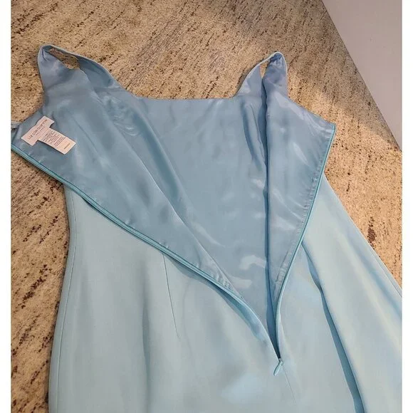 Liz Claiborne 100% Silk Dress Suit Blazer Lined Blue Size 10 2 Piece Office - Picture 12 of 16